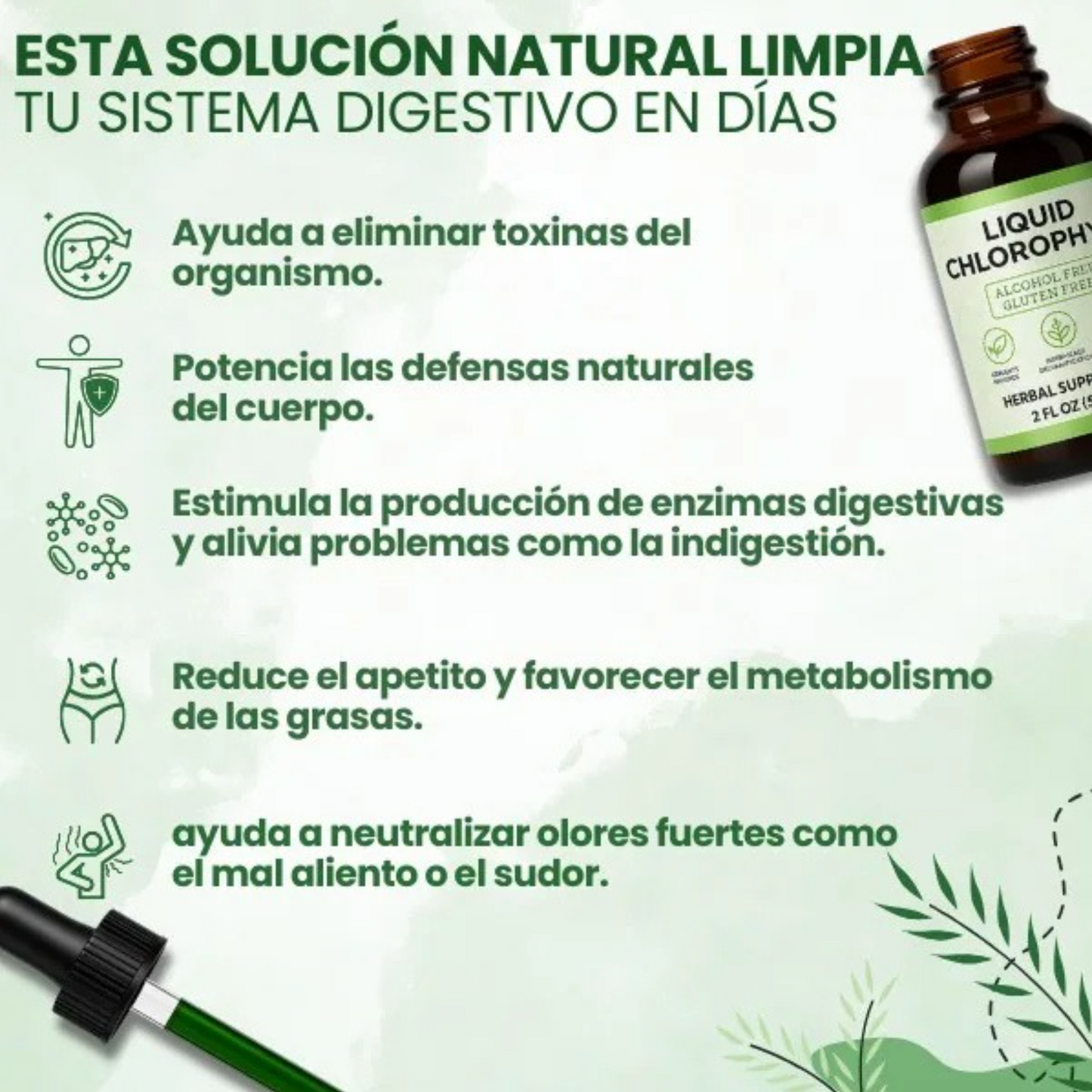 Clorofila Liquida en Gotas + Envio Gratis