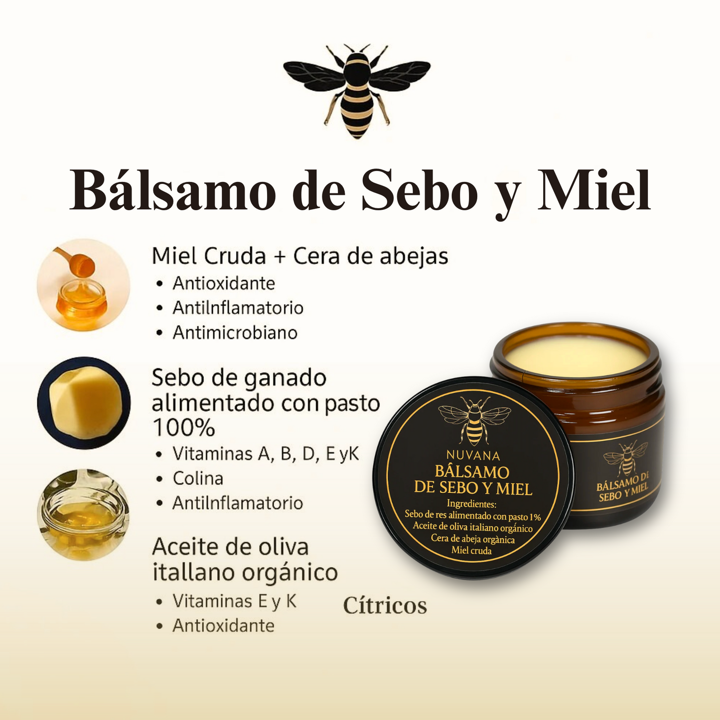 Nuvana®⎮Bálsamo de Sebo de Res